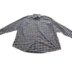 Gold Label Men's Multicolor Plaid Non-iron Performance Long Sleeve Shirt Size 4X